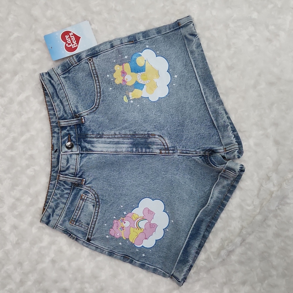 NWT Care Bears Glitter Print Denim Mom Shorts Womens Size 6 & PLUS SIZE 16 - Picture 6 of 12